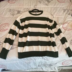 Green and White Striped Rue 21 sweater